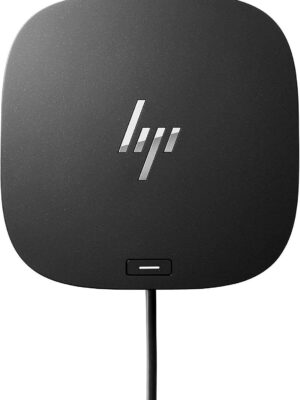 HP USB-C Dock G5, Front: 1 USB-C port with data and power out (15W); 1 USB-C cable to connect to host system Side: 2 USB 3.0 charging ports; 1 combo audio jack Back: 2 USB 3.0 charging ports; 2 DisplayPort ports; 1 RJ45 port; 1 HDMI 2.0 port; 1 standard lock slot