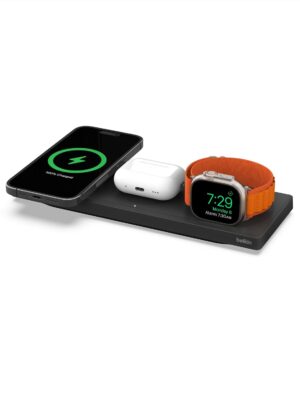 Belkin MagSafe 3-in-1 Wireless Charging Pad - Fast Wireless Charging for Apple Watch, iPhone 17, iPhone 16, iPhone 15, & iPhone 14 Series, & AirPods - Charging Station for...